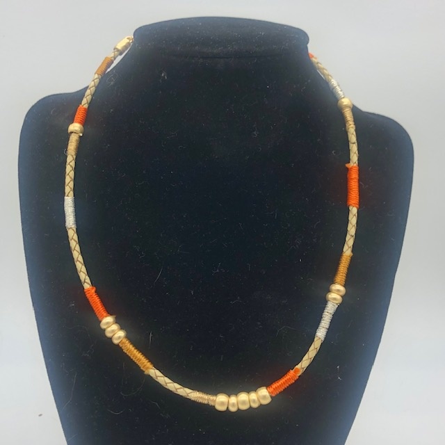 Biba  Ketting Biba goud/oranje mix