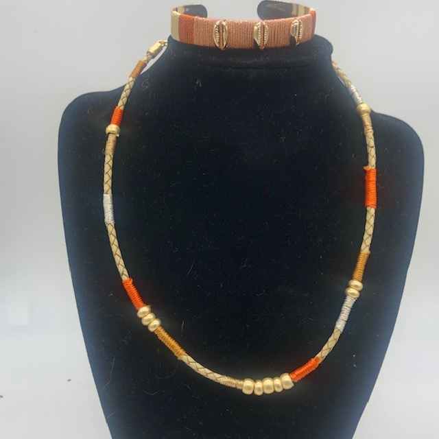 Biba  Ketting Biba goud/oranje mix