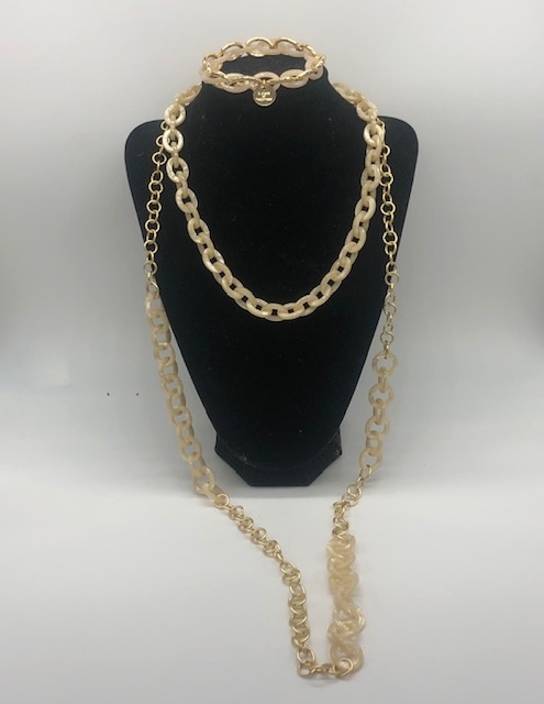 Biba  Ketting Biba goud/creme wit