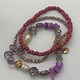 Biba  Armbandjes Biba goud/paars/roze /parels