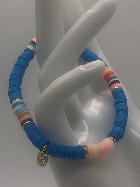 Biba  Armbandje Biba goud/aqua blauw/mix