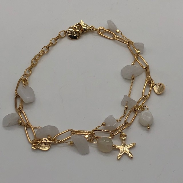 Biba  Armbandje Biba goud/wit