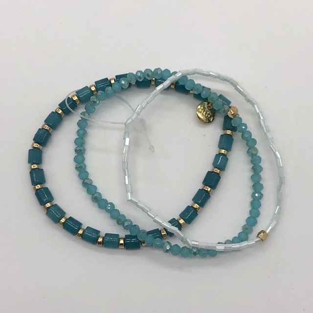 Biba  Armbandjes Biba goud/blauw aqua