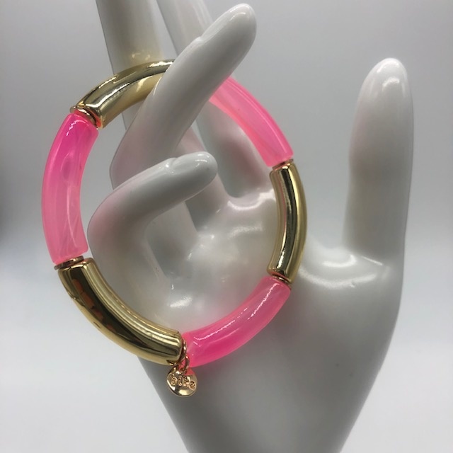 Biba  Armbandje Biba goud/roze donker/licht mat