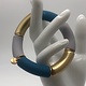 Biba  Armbandje Biba blauw donker/licht. mat goud