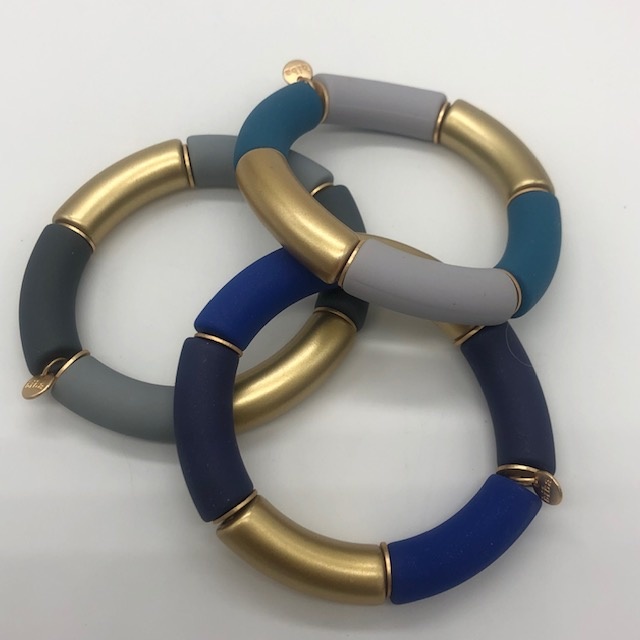 Biba  Armbandje Biba blauw donker/licht mat goud