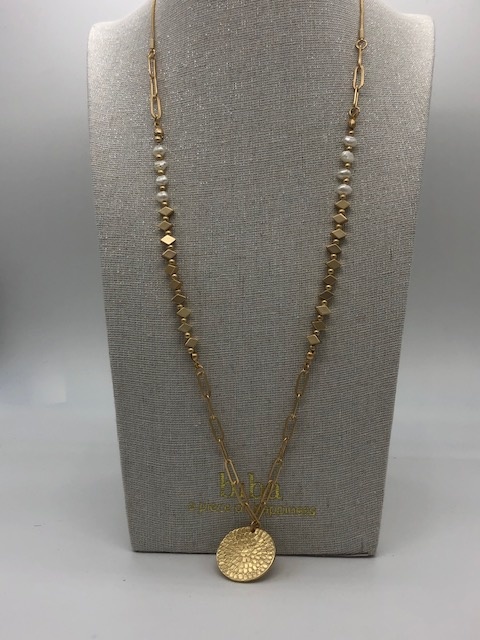 Biba  Ketting Biba goud/parels