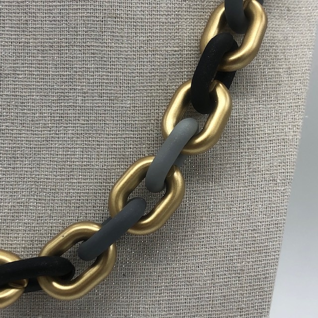 Biba  Ketting Biba zwart grijs /goud