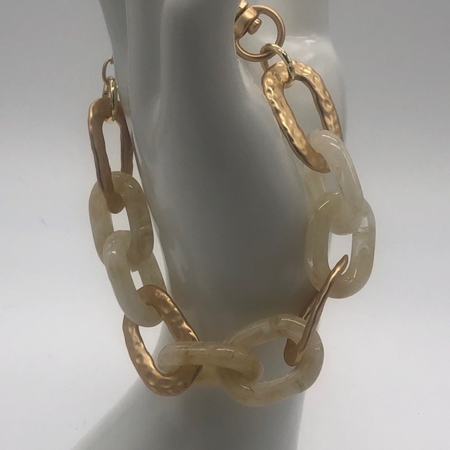 Biba  Armbandje Biba goud/ivoor wit