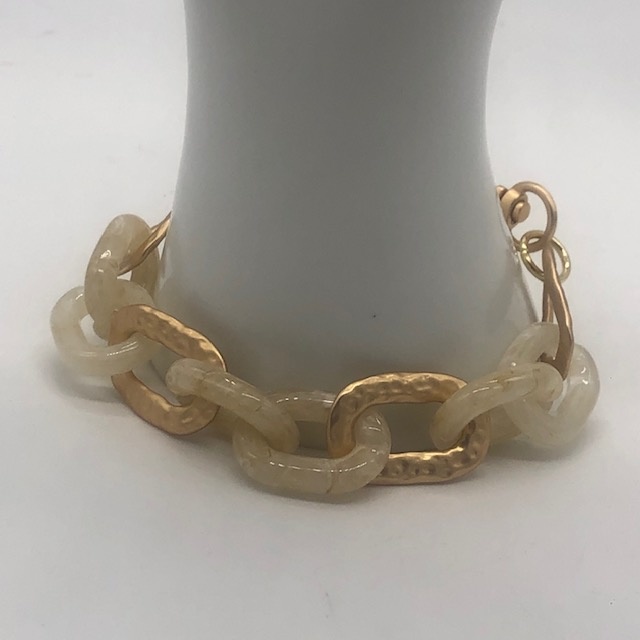 Biba  Armbandje Biba goud/ivoor wit