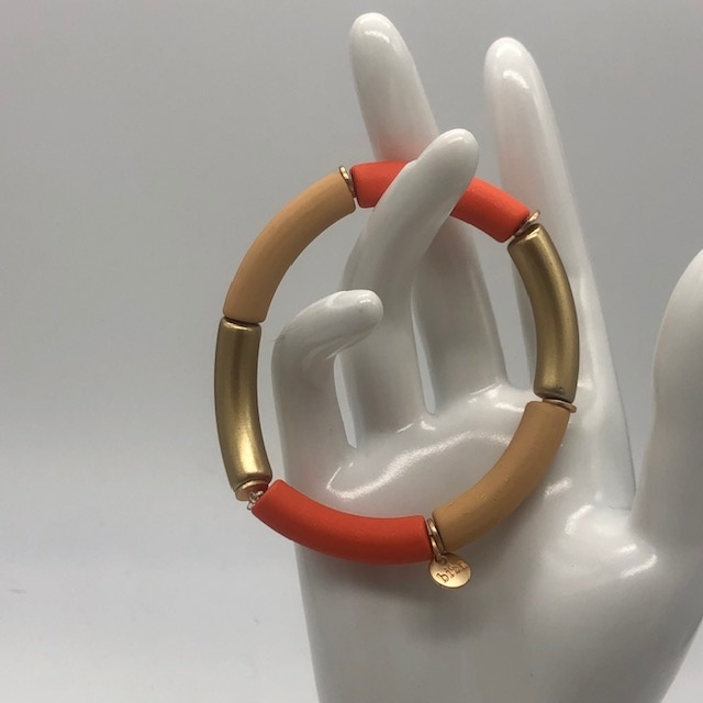 Biba  Armbandje Biba goud/oranje beige.