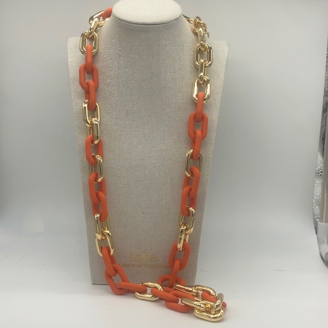 Biba  Ketting Biba goud/oranje