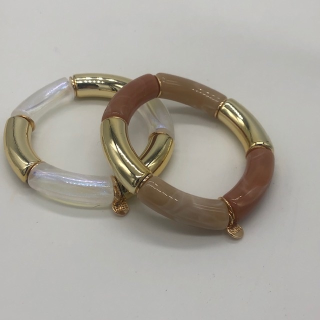 Biba  Armbandje Biba goud/parelmoer wit