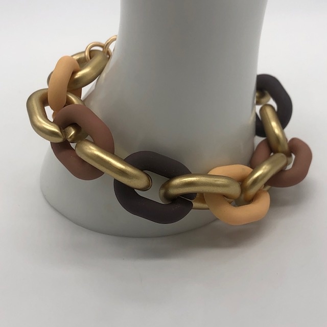 Biba  Oorbellen Biba goud/bruin roest.