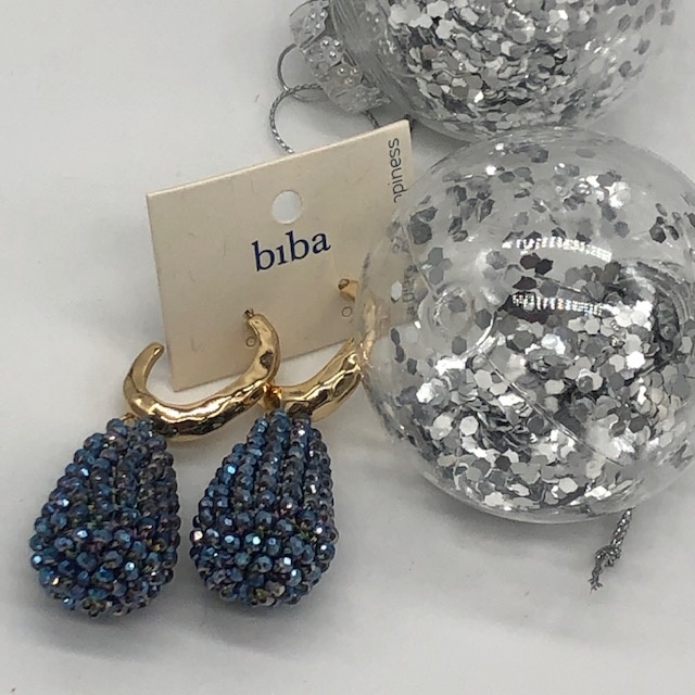 Biba  Oorbellen Biba goud/blauw