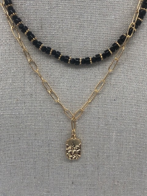 Biba  Ketting Biba goud/zwart