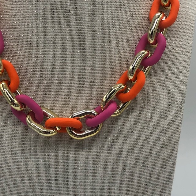 Biba  Ketting Biba goud/oranje /lila