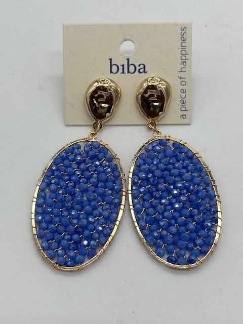 Biba  Oorbellen Biba goud/blauw