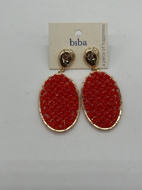 Biba  Oorbellen Biba goud/rood