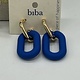 Biba  Oorbellen Biba goud/blauw