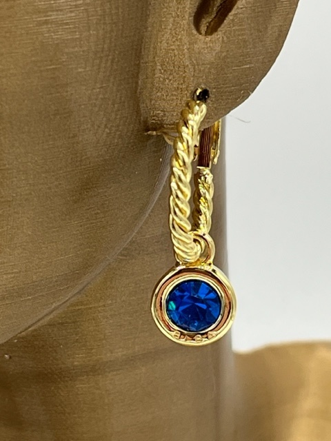 Biba  Oorbellen Biba goud/Capri blauw