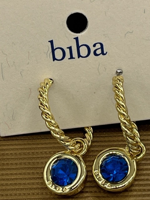 Biba  Oorbellen Biba goud/Capri blauw