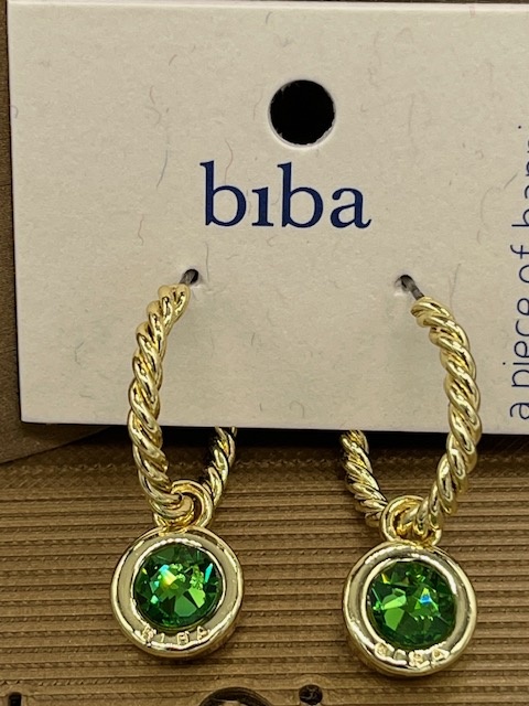 Biba  Oorbellen Biba goud/green groen