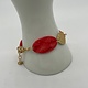 Biba  Armbandje Biba goud mat/rood