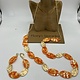 Biba  Ketting Biba goud/oranje /gebr wit