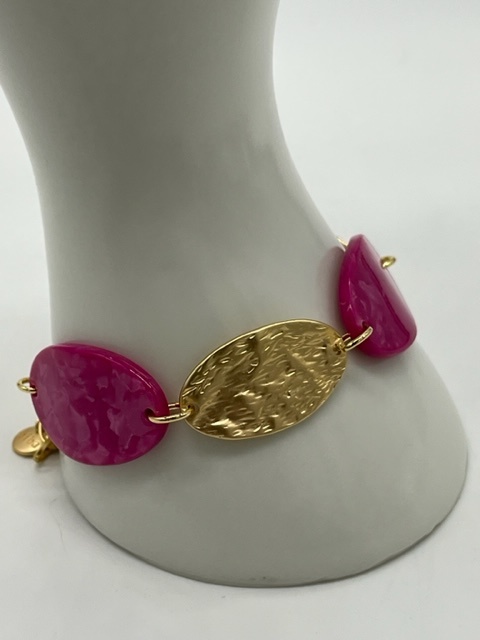 Biba  Armbandje Biba goud/roze Fuchsia