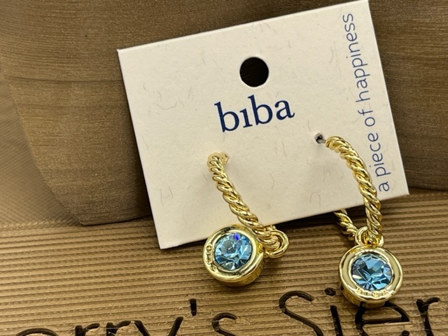 Biba  Oorbellen Biba goud/aqua blauw