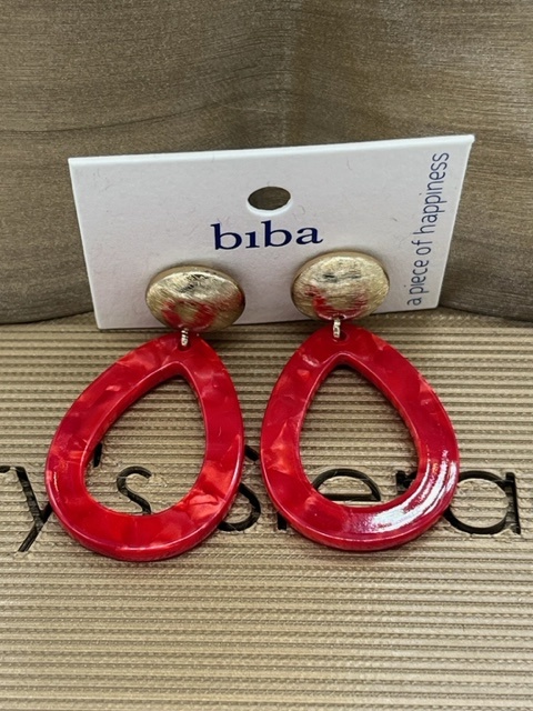 Biba  Oorbellen Biba goud/rood