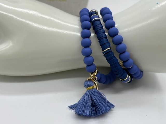 Biba  Armbandjes Biba goud/lavendel blauw