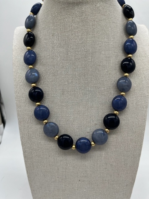 Biba  Ketting Biba goud/lavendel/donker blauw