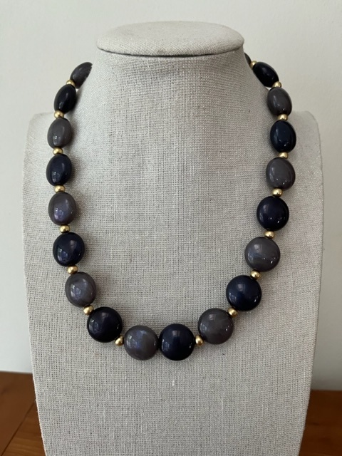 Biba  Ketting Biba goud/grijs/blauwdonker