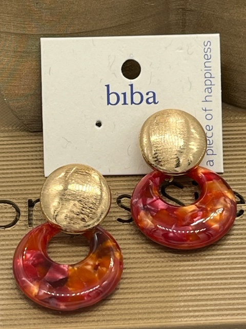 Biba  Oorbellen Biba goud/rood