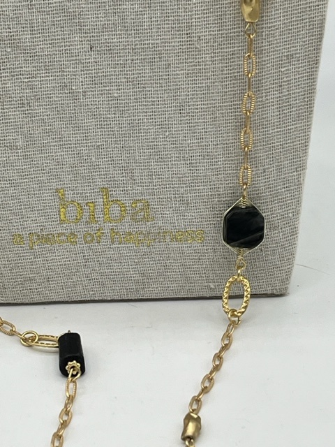 Biba  Ketting Biba goud/lang /grijs/zwart