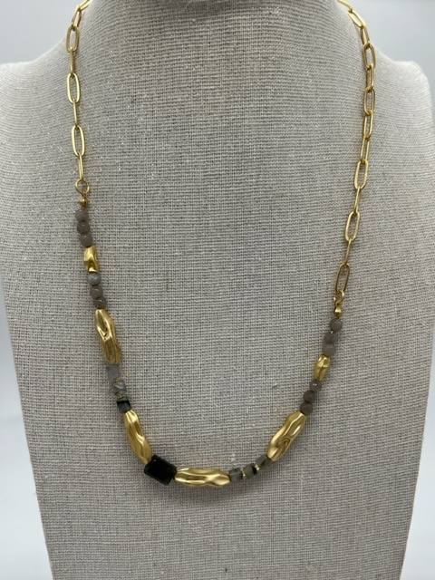 Biba  Ketting Biba goud/grijs/mat