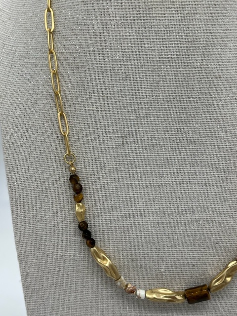 Biba  Ketting Biba goud/mat /bruin