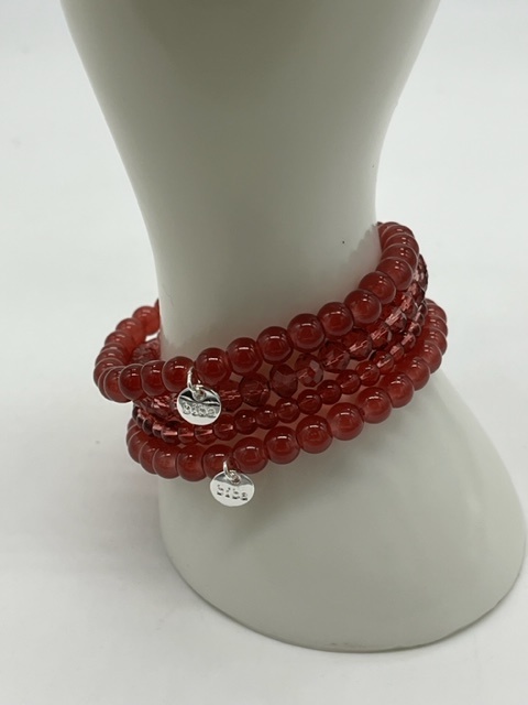 Biba  Armbandjes Biba zilver/licht rood