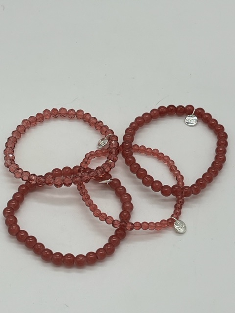 Biba  Armbandjes Biba zilver/licht rood