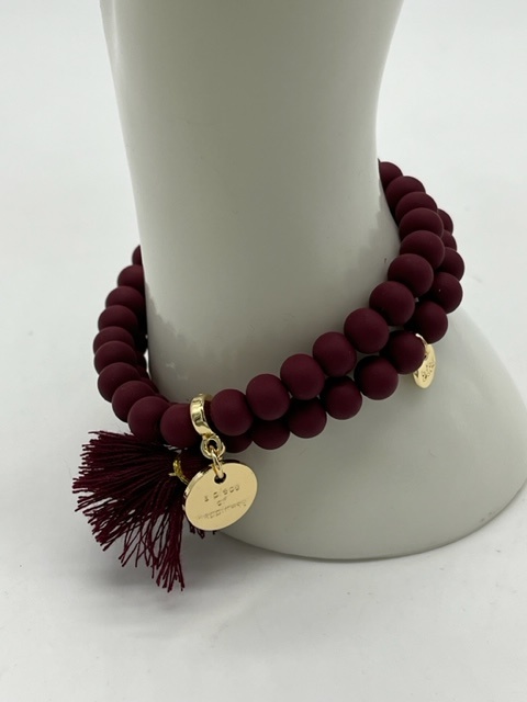 Biba  Armbandjes Biba rood /donker aubergine