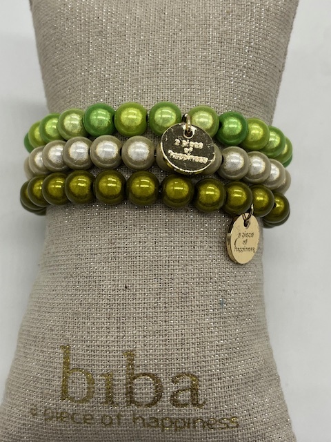 Biba  Armbandjes Biba goud/groen mix