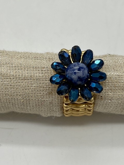 Biba  Ring goud/donkerblauw