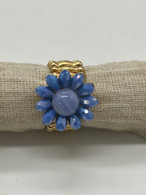 Biba  Ring Biba goud/lavendel blauw.