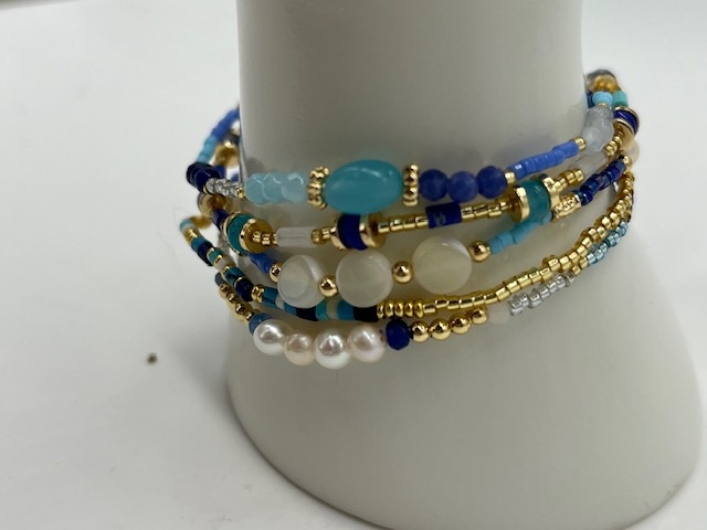 Biba  Armbandjes Biba goud/blauw