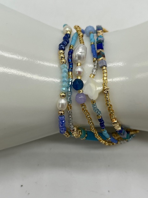 Biba  Armbandjes Biba goud/blauw