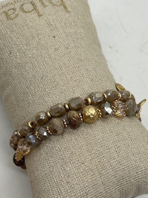 Biba  Armbandjes Biba goud bruin grijs