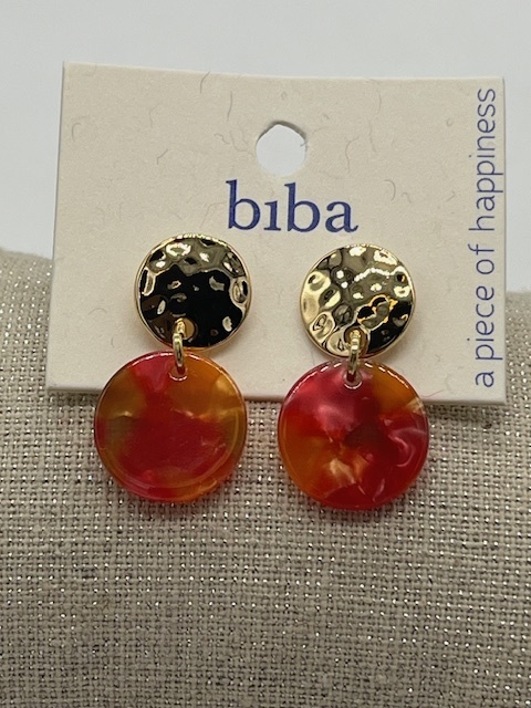 Biba  Oorbellen Biba goud/rood