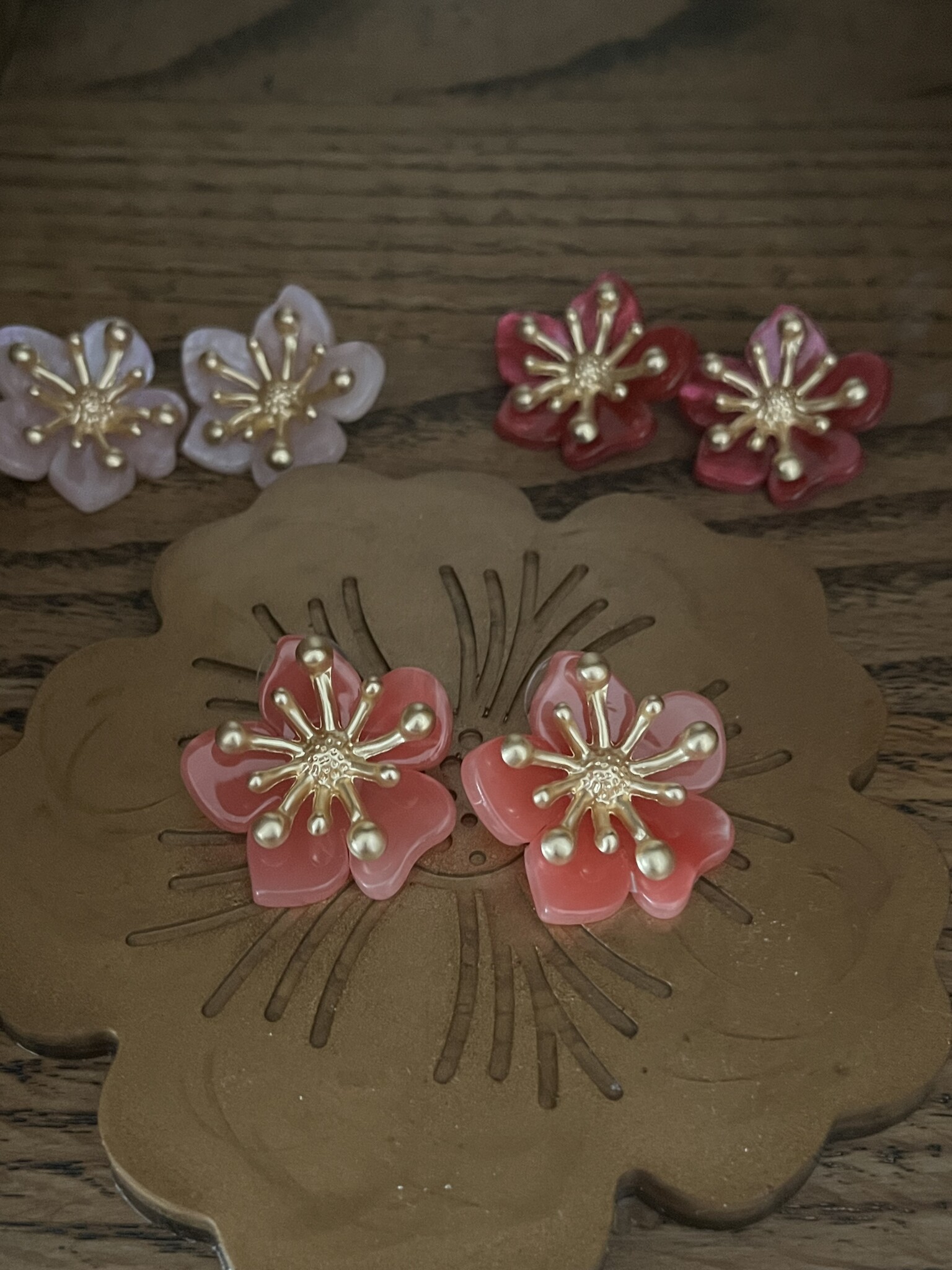 Biba  Oorbellen Biba goud/fuchsia